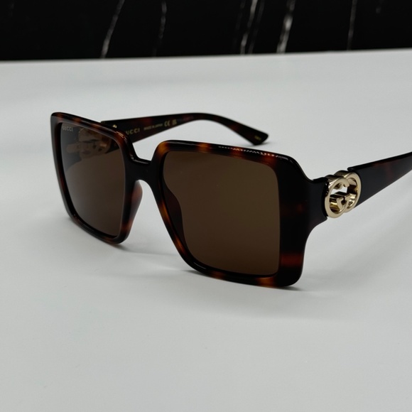 NEW GUCCI GG1692S 002 HAVANA BROWN SQUARE WOMEN GUCCI SUNGLASSES - Picture 5 of 11